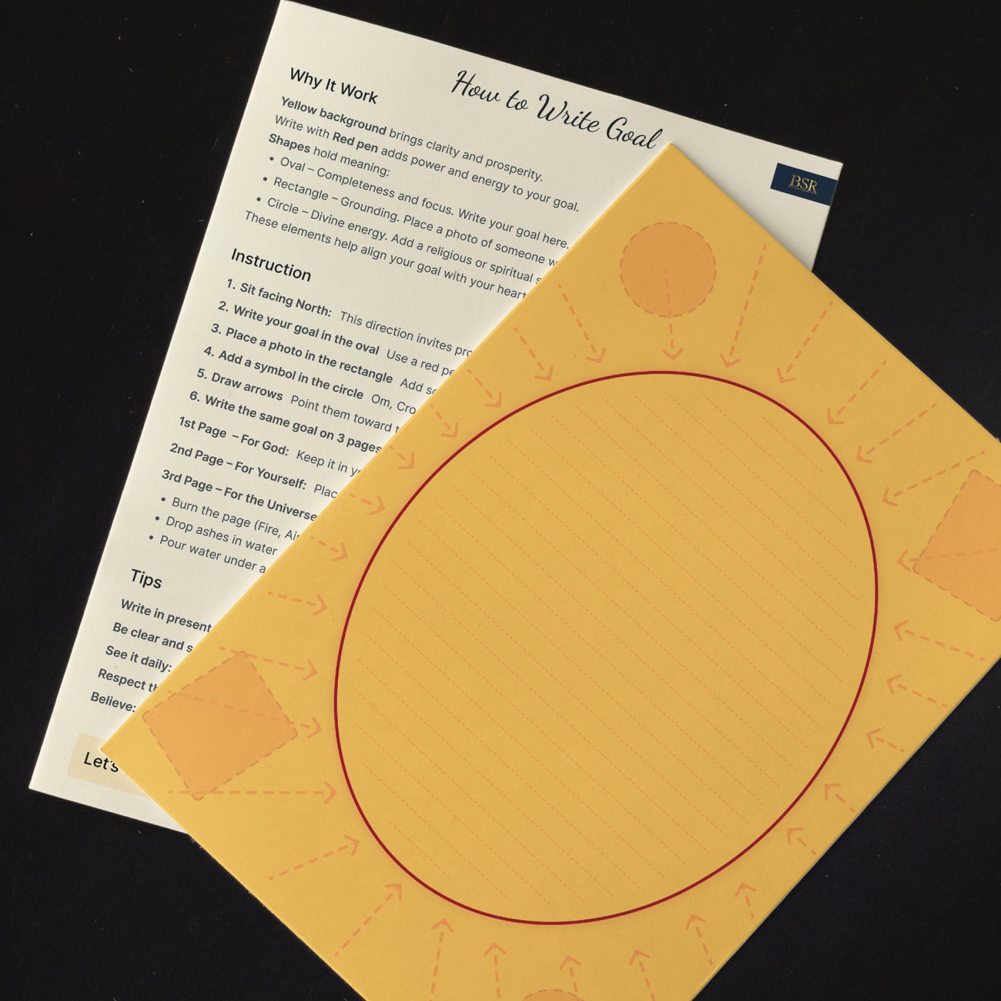 Yellow Goal Sheet